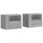 Preview: Wand-Nachttische 2 Stk. Grau Sonoma 45x30x35 cm