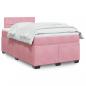 Preview: ARDEBO.de - Boxspringbett mit Matratze Rosa 120x200 cm Samt