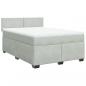 Preview: Boxspringbett mit Matratze Hellgrau 140x190 cm Samt