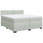 Preview: Boxspringbett mit Matratze Hellgrau 200x200 cm Samt