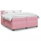 Preview: ARDEBO.de - Boxspringbett mit Matratze Rosa 200x200 cm Samt