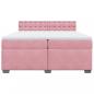 Preview: Boxspringbett mit Matratze Rosa 200x200 cm Samt