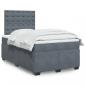 Preview: ARDEBO.de - Boxspringbett mit Matratze Dunkelgrau 120x190 cm Samt