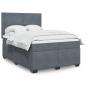 Preview: ARDEBO.de - Boxspringbett mit Matratze Dunkelgrau 140x190 cm Samt