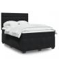 Preview: ARDEBO.de - Boxspringbett mit Matratze Schwarz 140x190 cm Samt