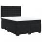 Preview: Boxspringbett mit Matratze Schwarz 140x190 cm Samt