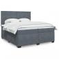 Preview: ARDEBO.de - Boxspringbett mit Matratze Dunkelgrau 200x200 cm Samt