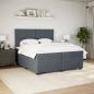 Preview: Boxspringbett mit Matratze Dunkelgrau 200x200 cm Samt