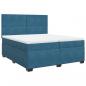 Preview: Boxspringbett mit Matratze Blau 200x200 cm Samt