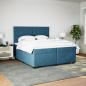 Preview: Boxspringbett mit Matratze Blau 200x200 cm Samt