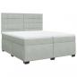 Preview: Boxspringbett mit Matratze Hellgrau 200x200 cm Samt