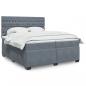 Preview: ARDEBO.de - Boxspringbett mit Matratze Dunkelgrau 200x200 cm Samt