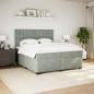 Preview: Boxspringbett mit Matratze Hellgrau 200x200 cm Samt