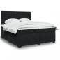 Preview: ARDEBO.de - Boxspringbett mit Matratze Schwarz 200x200 cm Samt