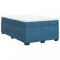 Preview: Boxspringbett mit Matratze Dunkelblau 120x190 cm Samt