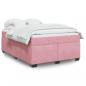 Preview: ARDEBO.de - Boxspringbett mit Matratze Rosa 140x190 cm Samt