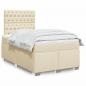 Preview: ARDEBO.de - Boxspringbett mit Matratze Creme 120x190 cm Stoff