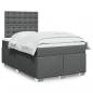 Preview: ARDEBO.de - Boxspringbett mit Matratze Dunkelgrau 120x200 cm Stoff