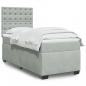 Preview: ARDEBO.de - Boxspringbett mit Matratze Hellgrau 90x190 cm Samt