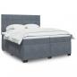 Preview: ARDEBO.de - Boxspringbett mit Matratze Dunkelgrau 200x200 cm Samt