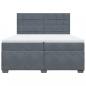 Preview: Boxspringbett mit Matratze Dunkelgrau 200x200 cm Samt