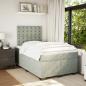 Preview: Boxspringbett mit Matratze Hellgrau 120x200 cm Samt