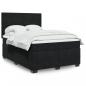 Preview: ARDEBO.de - Boxspringbett mit Matratze Schwarz 160x200 cm Samt