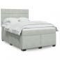 Preview: ARDEBO.de - Boxspringbett mit Matratze Hellgrau 140x190 cm Samt