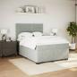 Preview: Boxspringbett mit Matratze Hellgrau 140x190 cm Samt