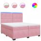 Preview: Boxspringbett mit Matratze Rosa 200x200 cm Samt