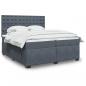 Preview: ARDEBO.de - Boxspringbett mit Matratze Dunkelgrau 200x200 cm Samt