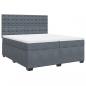 Preview: Boxspringbett mit Matratze Dunkelgrau 200x200 cm Samt