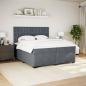 Preview: Boxspringbett mit Matratze Dunkelgrau 200x200 cm Samt