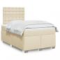 Preview: ARDEBO.de - Boxspringbett mit Matratze Creme 120x190 cm Stoff