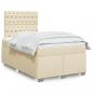 Preview: ARDEBO.de - Boxspringbett mit Matratze Creme 120x200 cm Stoff