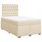 Preview: Boxspringbett mit Matratze Creme 120x200 cm Stoff