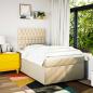 Preview: Boxspringbett mit Matratze Creme 120x200 cm Stoff