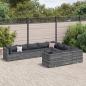 Preview: ARDEBO.de - 10-tlg. Garten-Sofagarnitur mit Kissen Grau Poly Rattan