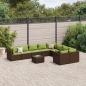 Preview: ARDEBO.de - 10-tlg. Garten-Sofagarnitur mit Kissen Braun Poly Rattan