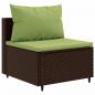 Preview: 10-tlg. Garten-Sofagarnitur mit Kissen Braun Poly Rattan