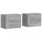 Preview: Wand-Nachttische 2 Stk. Grau Sonoma 45x30x35 cm