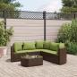 Preview: ARDEBO.de - 6-tlg. Garten-Sofagarnitur mit Kissen Braun Poly Rattan