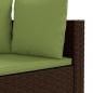 Preview: 6-tlg. Garten-Sofagarnitur mit Kissen Braun Poly Rattan