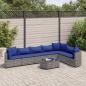 Preview: ARDEBO.de - 8-tlg. Garten-Sofagarnitur mit Kissen Grau Poly Rattan