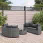 Preview: ARDEBO.de - 7-tlg. Garten-Sofagarnitur mit Kissen Grau Poly Rattan