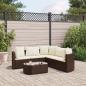 Preview: ARDEBO.de - 6-tlg. Garten-Sofagarnitur mit Kissen Braun Poly Rattan