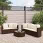 Preview: ARDEBO.de - 6-tlg. Garten-Sofagarnitur mit Kissen Braun Poly Rattan