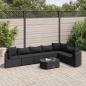 Preview: ARDEBO.de - 8-tlg. Garten-Sofagarnitur mit Kissen Schwarz Poly Rattan