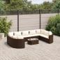 Preview: ARDEBO.de - 10-tlg. Garten-Sofagarnitur mit Kissen Braun Poly Rattan