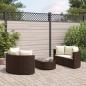 Preview: ARDEBO.de - 5-tlg. Garten-Sofagarnitur mit Kissen Braun Poly Rattan